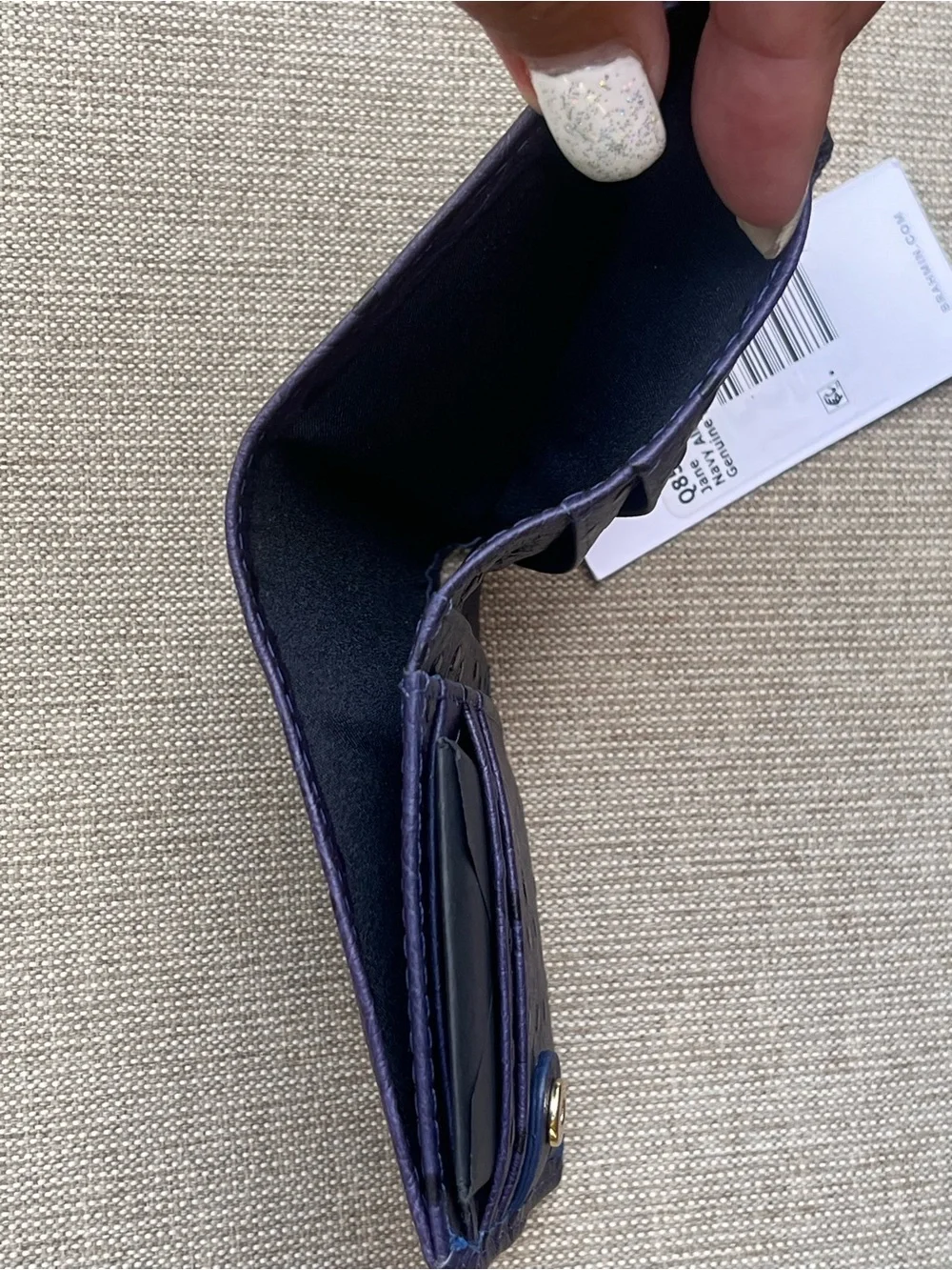 NWT Brahmin Jane in NAVY ALL OVER OSTRICH Wallet